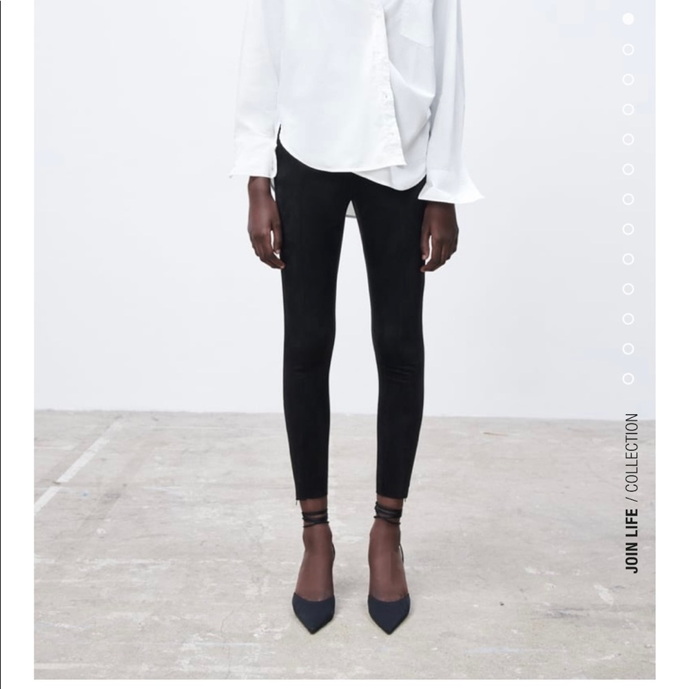 Zara faux suede leggings